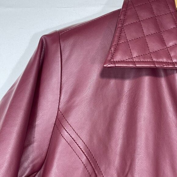 Dennis Basso Maroon Leather Jacket - Picture 10 of 15